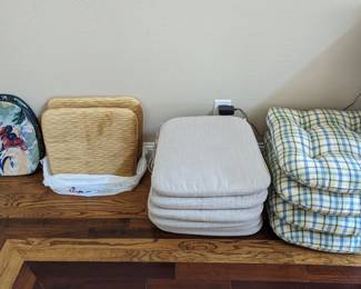 Assortment of chair cushions  