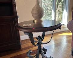 Side table with lamp
