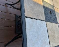 Patio umbrella table