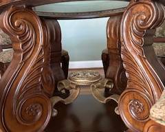 Dining table with glass top 