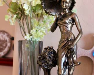 Elegant woman artistic metal sculpture 