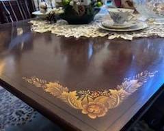 Antique Hitchcock dining table and chairs with 2 leaves.  