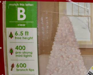 6’5 white Christmas tree with lights