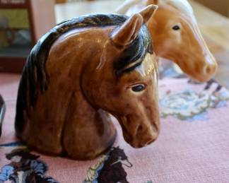 Horse head salt and pepper shakers