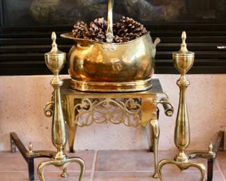 Victorian brass kettle and stand 