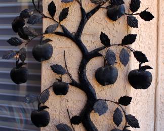 Apple tree metal hanging sculpture 