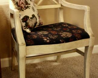 Wood armchair with floral design 