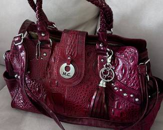 Raspberry Red Glossy M.C. Designer Women's purse 