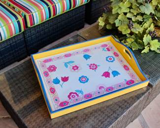 Summer floral food tray