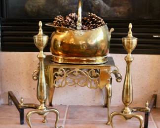 Victorian brass kettle and stand 