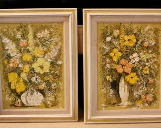 Yellow floral artwork