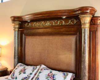 King wood bed frame set 