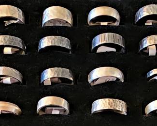 Handcrafted sterling silver rings. We have lots of jewelry not shown in the photos. Silver necklaces and bracelets, earrings, rings, etc...