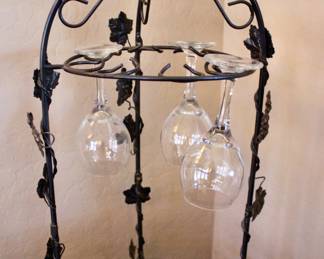 Metal vine wine glass holder 
