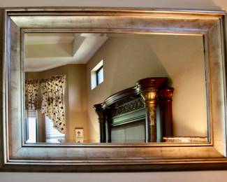 Large silver-tone mirror