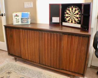 MCM Credenza. Sliding doors and shelving. Fantastic mid-century modern piece that can be used for so many applications. 