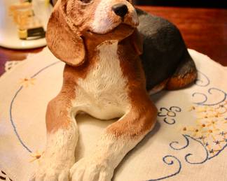 Happy dog sculpture decor 