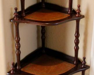 Victorian wood corner shelf 