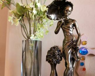 Elegant artistic woman metal sculpture 