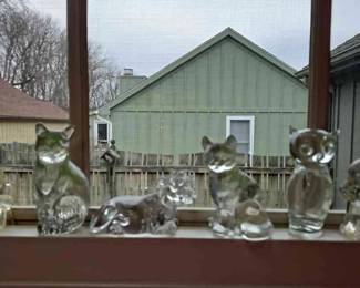 Lead Crystal Figurines Of Animals.