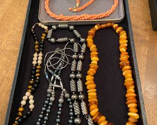 Amber and beaded necklaces 