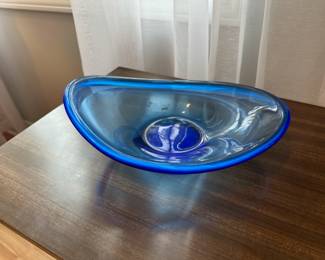 Vintage Cobalt Blue Snits Glass Bowl by Lotta Pettersson for IKEA