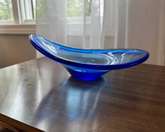 Vintage Cobalt Blue Snits Glass Bowl by Lotta Pettersson for IKEA