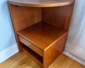 SOLD. BUY IT NOW: $160 Vintage Mid-Century Modern Teak Nightstand/Corner Cabinet by D-Scan. Dimensions: 29"H x 19"W x 19"D.