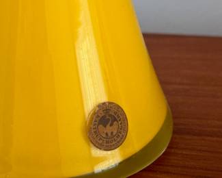 Vintage MCM Yellow Carnaby Vase by Kastrup Holmegaard