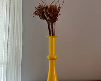 Vintage MCM Yellow Carnaby Vase by Kastrup Holmegaard