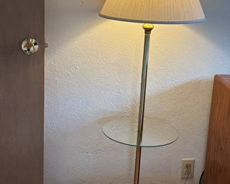 54” Brass and Glass Vintage Floor Lamp
