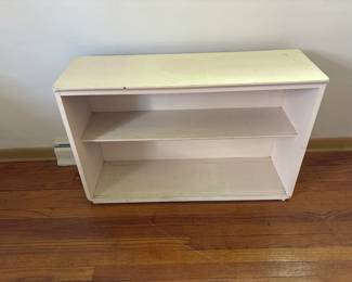 Vintage cream painted wood bookcase  
36x 12 x 24