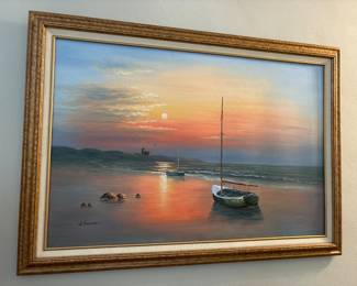 Vintage framed and matted Oil painting
Artist: W.Sherman
41 x 29