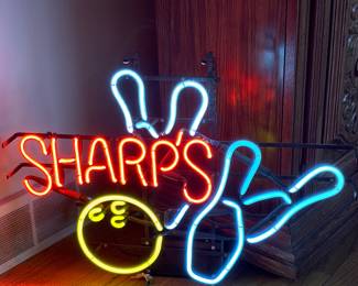  Vintage Sharps  hanging  neon bowling sign
29 x 3 x 21