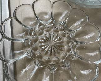 Clear Glass Egg/Relish Tray