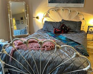 Full Length Freestanding White Wrought Ironl Floor Mirror, White Wrought Bed Frame
