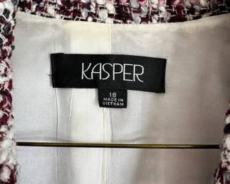 Kasper Pink/Grey Tweed Jacket - Size 18
