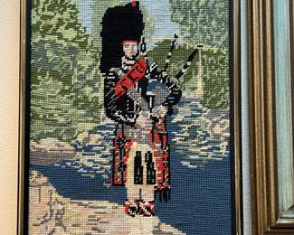 Framed "Scottish Guard" Needlepoint