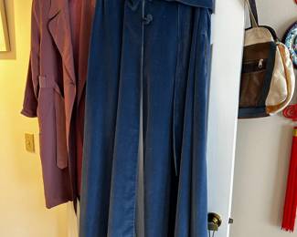 Yuan Shin Pink Trench Coat, Texas Body Hangings Blue Velvet Cape