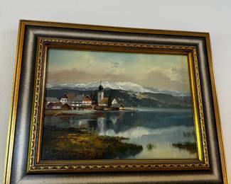 Framed Oil Painting "The Island of Frauenchiemsee"