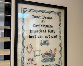 Framed "Don't Dream" Quote Cross Stitch 