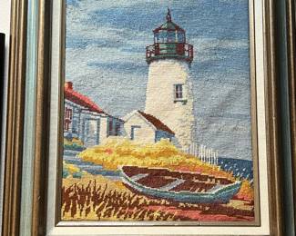 Completed 1984  Monarch Horizons "Harbor Lights" Cross Stitch Kit