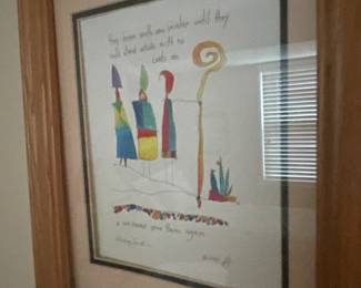 Brian Andreas story people print HEADING SOUTH framed, matted & signed.