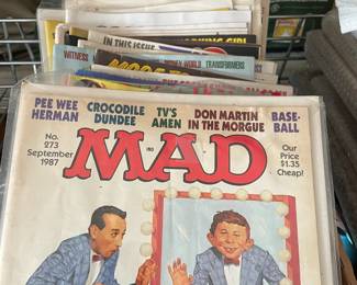 Collection of MAD magazines.