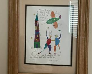 Brian Andreas story people print framed, matted & signed.