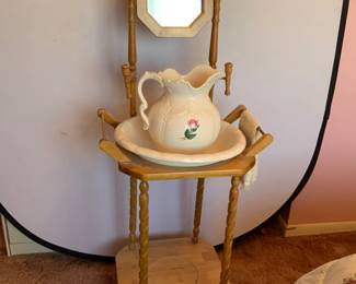  Antique Oak Wash Stand
