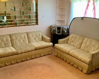 Prestige Furniture Mid Century Modern Sofa and Loveseat