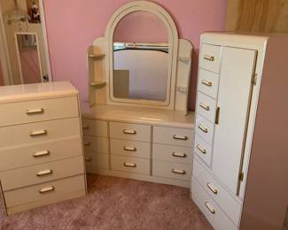 Contemporary Lacquered Dresser Set
