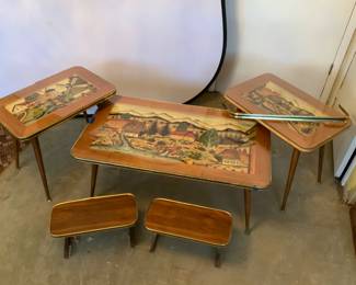 Unique Wood Carved Retro Tables
