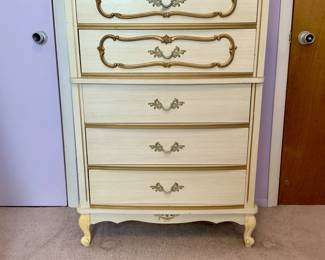 1970's French Provincial Tall Wood Dresser
